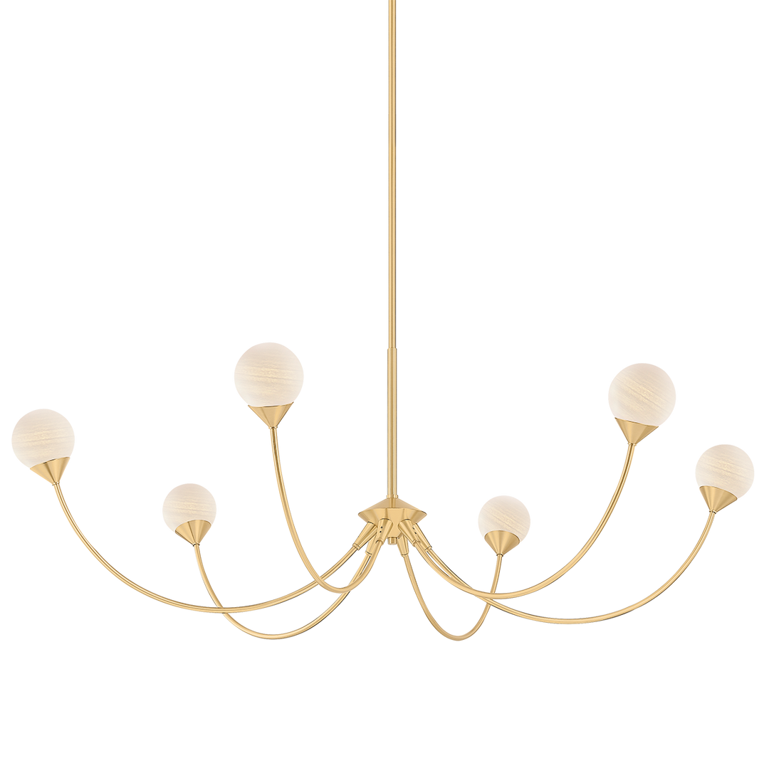 Natasha 6-Light Chandelier, Aged Brass by Mitzi - product view