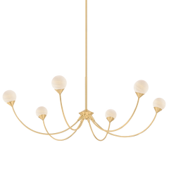 Natasha 6-Light Chandelier, Aged Brass by Mitzi - product view
