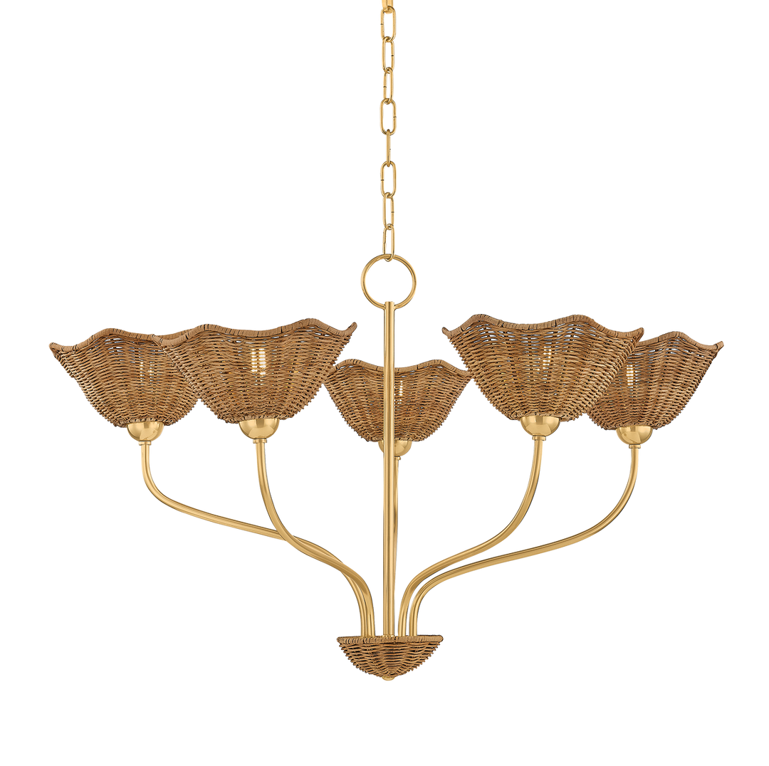 Kehlani 5-Light Chandelier, Aged Brass by Mitzi - product view