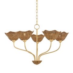 Kehlani 5-Light Chandelier, Aged Brass by Mitzi - product view