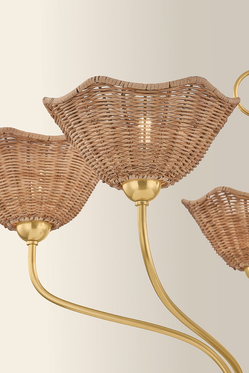 Kehlani 5-Light Chandelier, Aged Brass by Mitzi - view 3