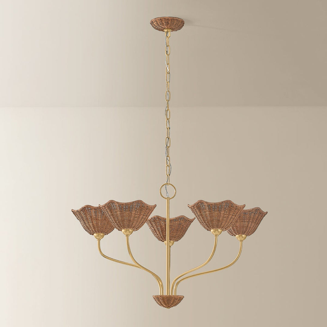 Kehlani 5-Light Chandelier, Aged Brass by Mitzi - view 4