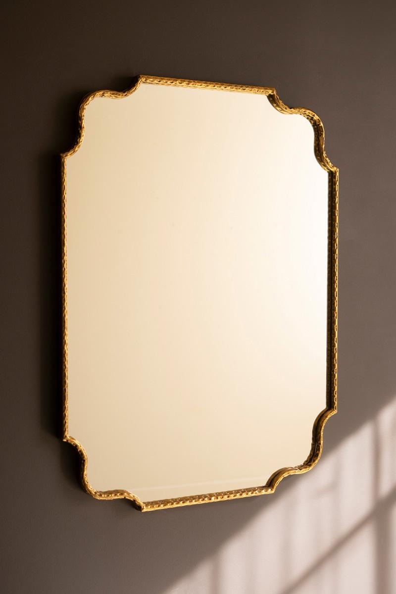 Hammered Antique Brass Framed Mirror by Kalalou - product view