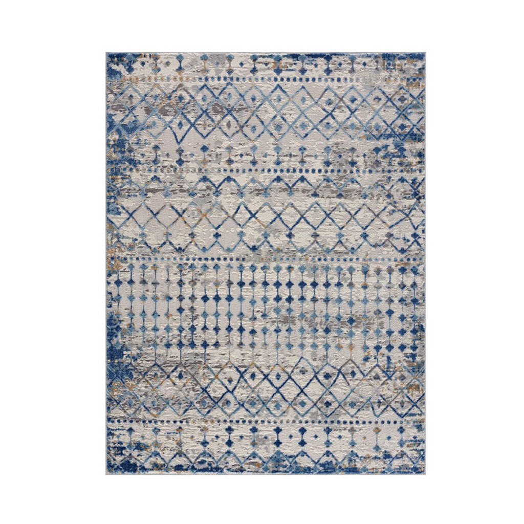Morrocan Style Rug in Blue/Cream - Whats New Furniture - Portland, Oregon