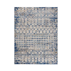 Morrocan Style Rug in Blue/Cream - Whats New Furniture - Portland, Oregon