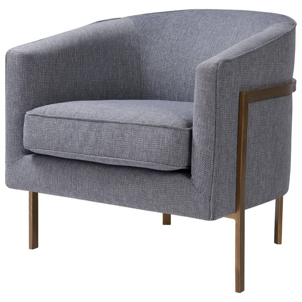 Harrod Accent Arm Chair in Tweed Gray side angle - accent arm chair by NPD - Whats New Furniture Portland OR
