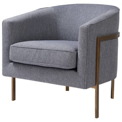 Harrod Accent Arm Chair in Tweed Gray side angle - accent arm chair by NPD - Whats New Furniture Portland OR