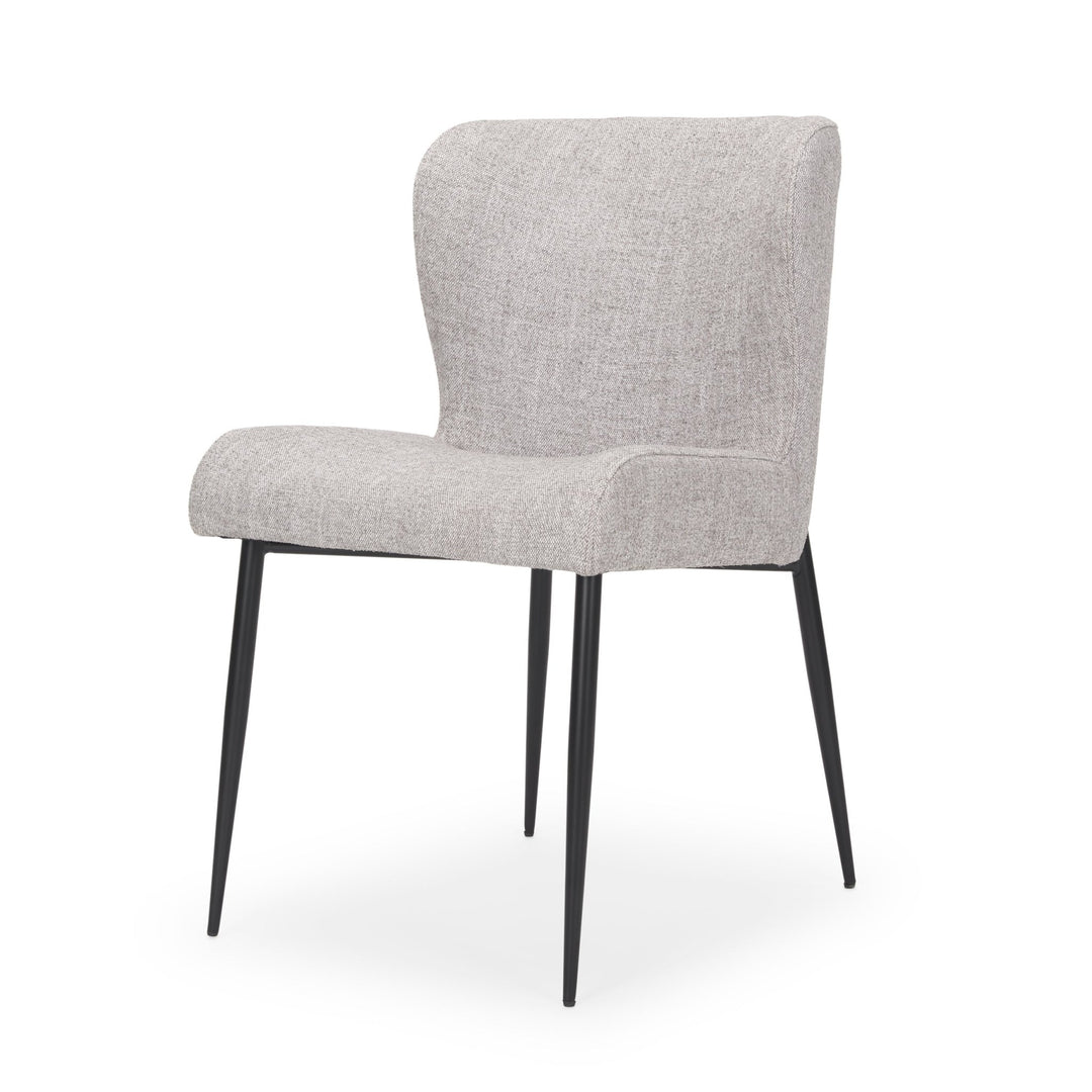 Hartt Dining Chair in Gray side angle - gray upholstered dining chair - Whats New Furniture Portland OR