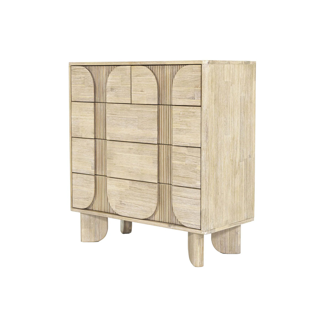Haru 5 Drawer Chest in Sand Wash side angle - five drawer chest by LH Imports - Whats New Furniture Portland OR