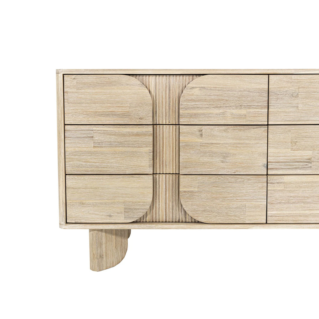 Haru 6 Drawer Dresser in Sand Wash drawer detail - six drawer dresser by LH Imports - Whats New Furniture Portland OR