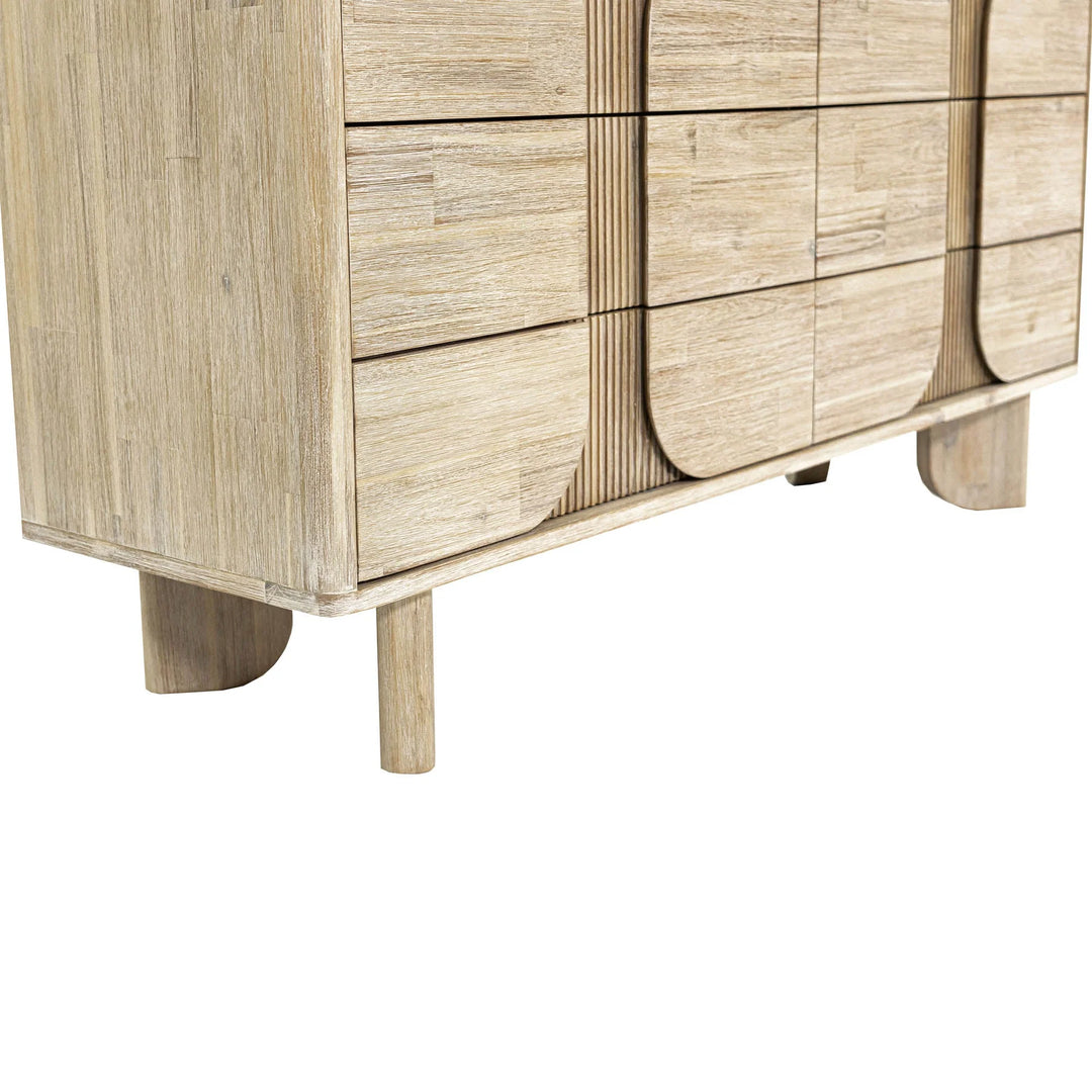 Haru 6 Drawer Dresser in Sand Wash leg detail - six drawer dresser by LH Imports - Whats New Furniture Portland OR