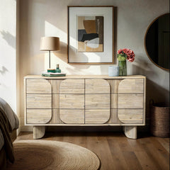 Haru 6 Drawer Dresser in Sand Wash lifestyle setting - six drawer dresser by LH Imports - Whats New Furniture Portland OR