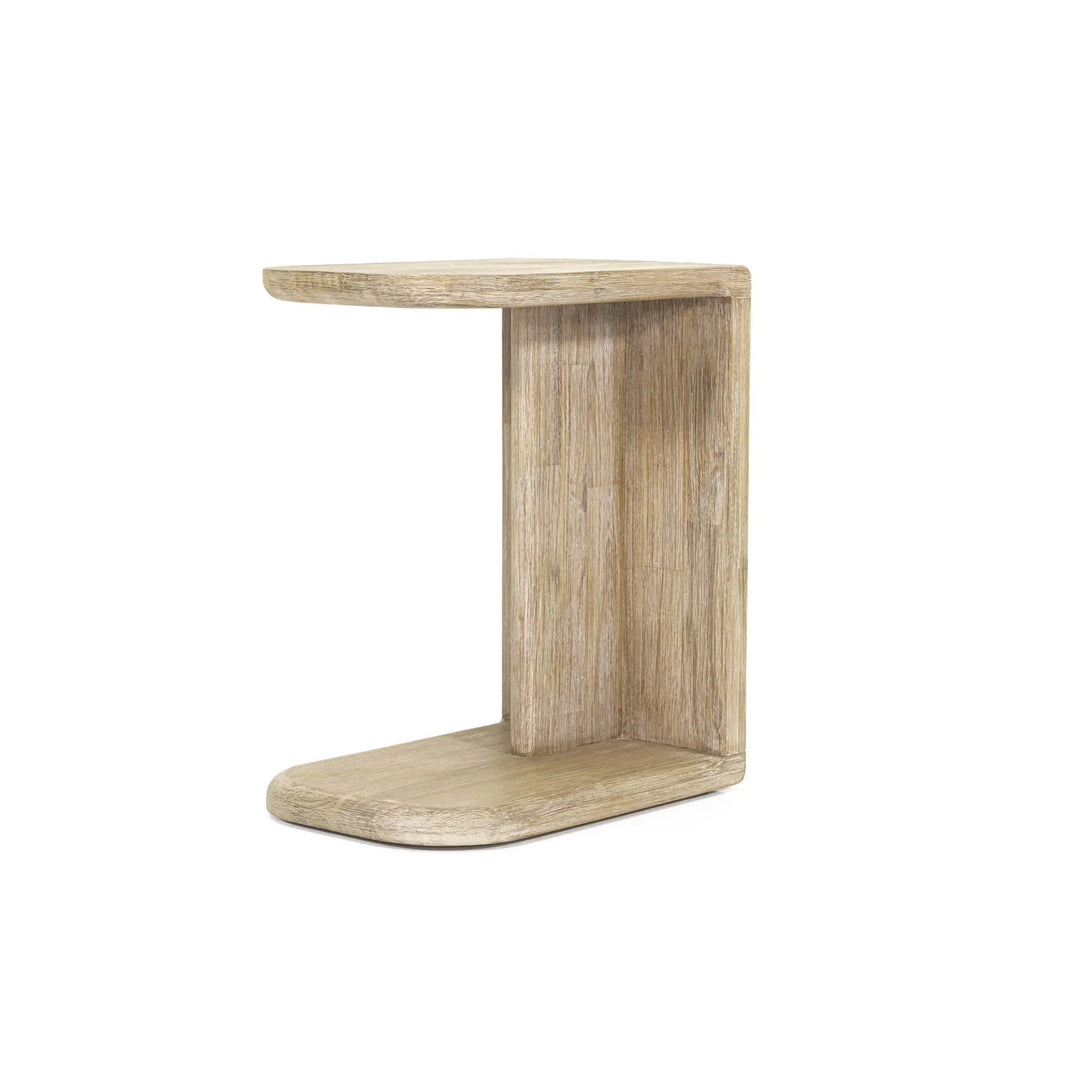 Haru C-Side Table in Natural Acacia side angle - natural acacia C-side table by LH Imports - Whats New Furniture Portland OR