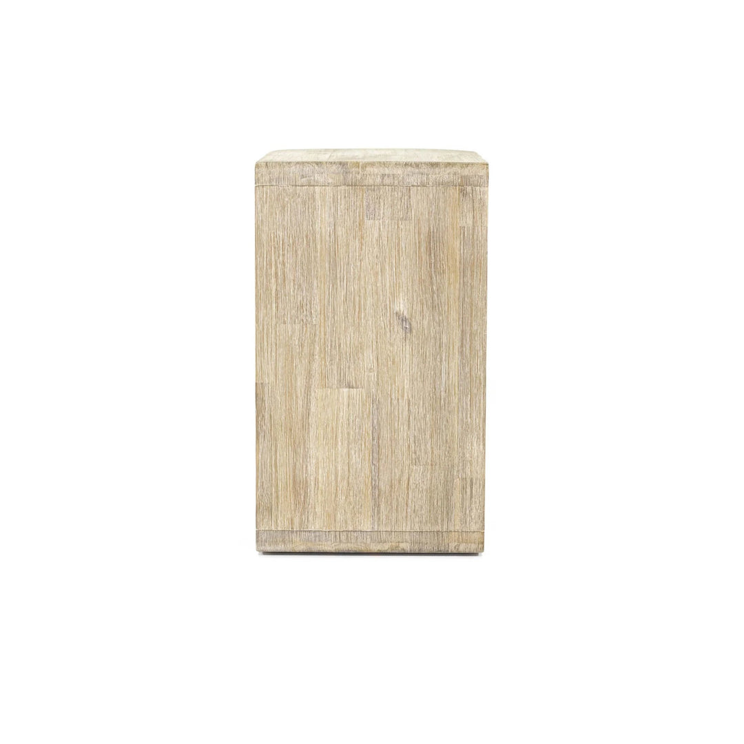 Haru C-Side Table in Natural Acacia back detail - natural acacia C-side table by LH Imports - Whats New Furniture Portland OR