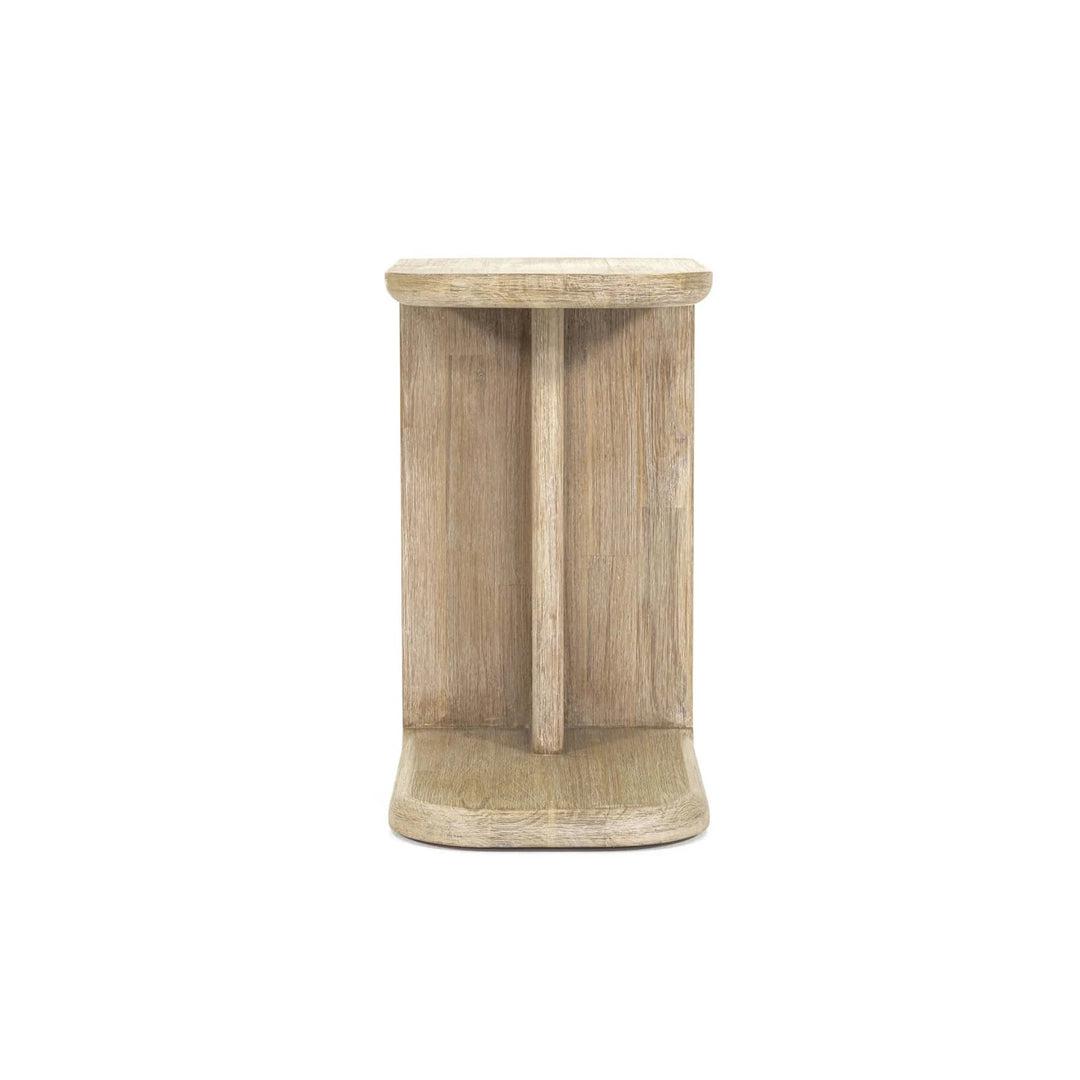 Haru C-Side Table in Natural Acacia front view - natural acacia C-side table by LH Imports - Whats New Furniture Portland OR