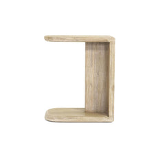 Haru C-Side Table in Natural Acacia side view - natural acacia C-side table by LH Imports - Whats New Furniture Portland OR