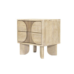 Haru Nightstand in Sand Wash side angle - two drawer nightstand by LH Imports - Whats New Furniture Portland OR