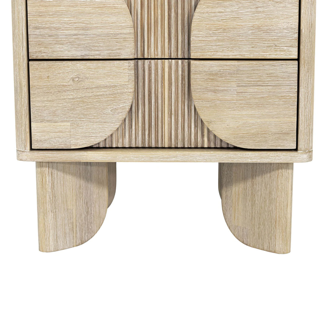 Haru Nightstand in Sand Wash drawer detail - two drawer nightstand by LH Imports - Whats New Furniture Portland OR