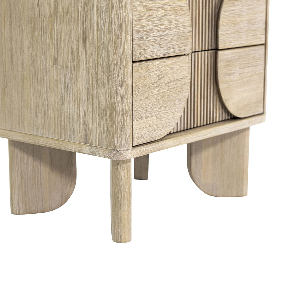 Haru Nightstand in Sand Wash side detail - two drawer nightstand by LH Imports - Whats New Furniture Portland OR