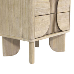 Haru Nightstand in Sand Wash side detail - two drawer nightstand by LH Imports - Whats New Furniture Portland OR