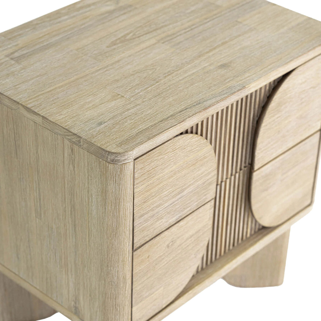 Haru Nightstand in Sand Wash top detail - two drawer nightstand by LH Imports - Whats New Furniture Portland OR
