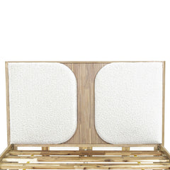 Haru Queen Bed Frame in Sand Wash alternate angle - queen upholstered panel bed by LH Imports - Whats New Furniture Portland OR