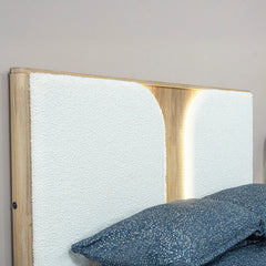 Haru Queen Bed Frame in Sand Wash alternate view - queen upholstered panel bed by LH Imports - Whats New Furniture Portland OR