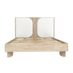 Haru Queen Bed Frame in Sand Wash - queen upholstered panel bed by LH Imports - Whats New Furniture Portland OR