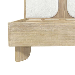 Haru Queen Bed Frame in Sand Wash side view - queen upholstered panel bed by LH Imports - Whats New Furniture Portland OR