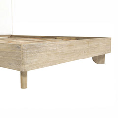 Haru Queen Bed Frame in Sand Wash top-down view - queen upholstered panel bed by LH Imports - Whats New Furniture Portland OR