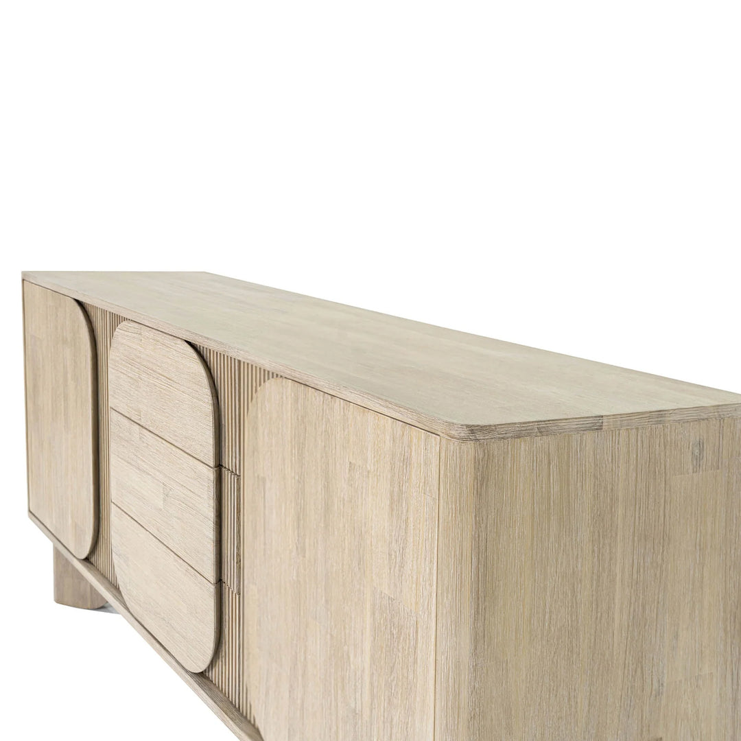 Haru Sideboard in Sand Wash handle detail - acacia sideboard by LH Imports - Whats New Furniture Portland OR