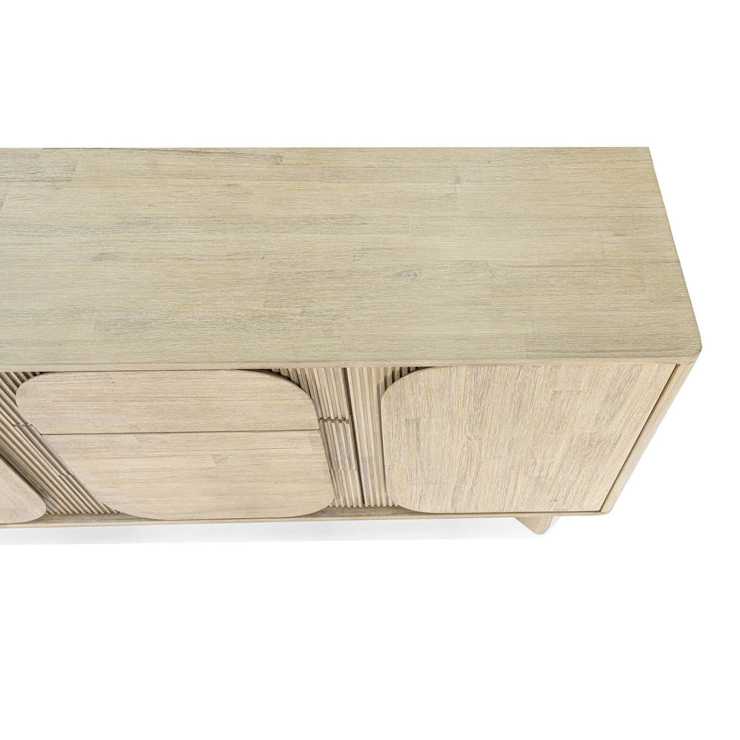 Haru Sideboard in Sand Wash top detail - acacia sideboard by LH Imports - Whats New Furniture Portland OR