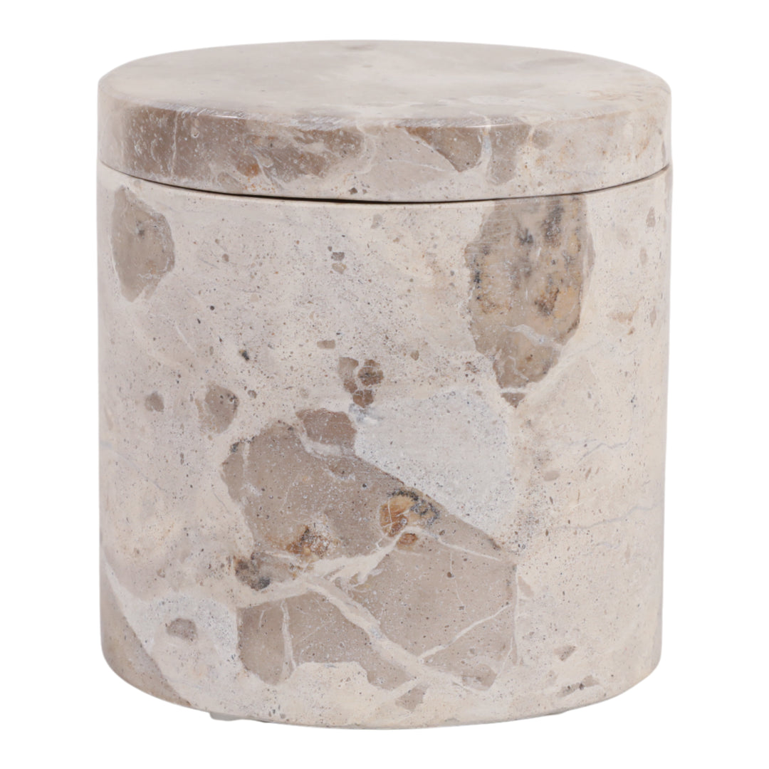 Haven Bergamot &amp; Clary Sage Marble Candle, 9 oz front view - scented candle by Elevarre by Sagebrook Home - Whats New Furniture Portland OR