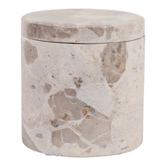Haven Bergamot &amp; Clary Sage Marble Candle, 9 oz front view - scented candle by Elevarre by Sagebrook Home - Whats New Furniture Portland OR