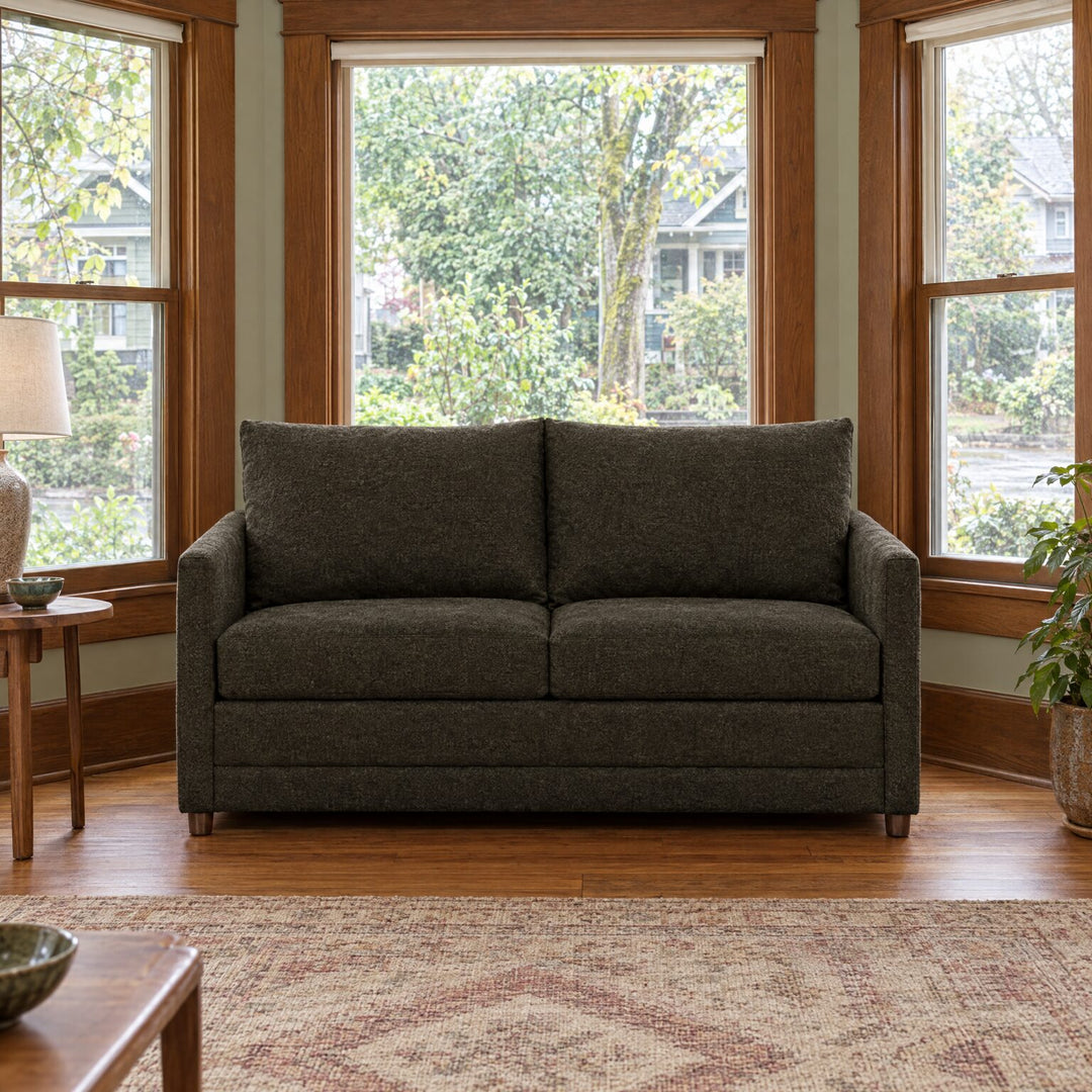 Haven Loft Sofa in Zoos Java — styled Portland living room - Whats New Furniture Portland OR