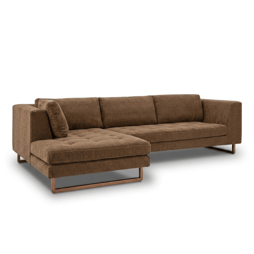 The Hawthorne Sectional in Ruby Walnut variant side angle - right-facing sectional sofa private label - Whats New Furniture Portland OR