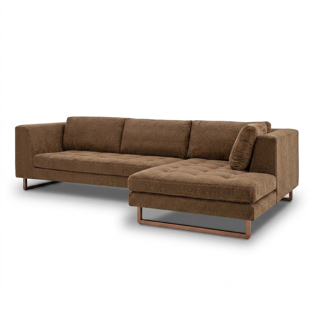The Hawthorne Sectional in Ruby Walnut variant alternate front view - right-facing sectional sofa private label - Whats New Furniture Portland OR