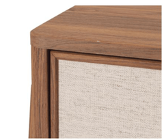 Heaton Coffee Table in walnut detail view - sliding-door storage coffee table by NPD - Whats New Furniture Portland OR