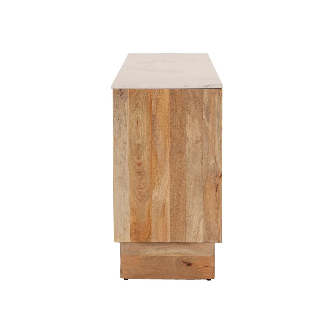 Hedron Sideboard in Natural Marble back view - marble top sideboard by LH Imports - Whats New Furniture Portland OR