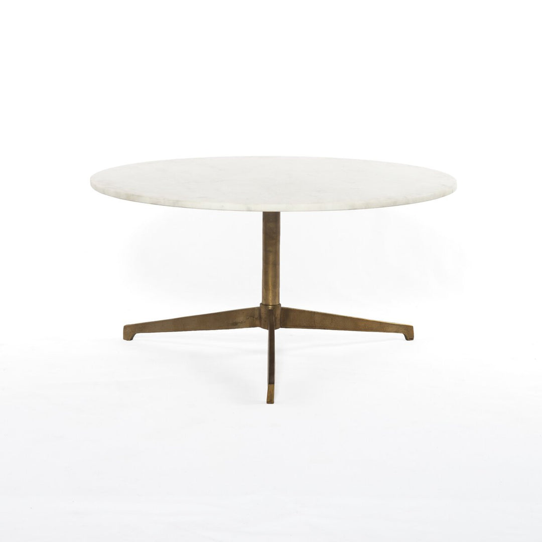 Helen Round Coffee Table Polished White Marble