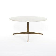 Helen Round Coffee Table Polished White Marble
