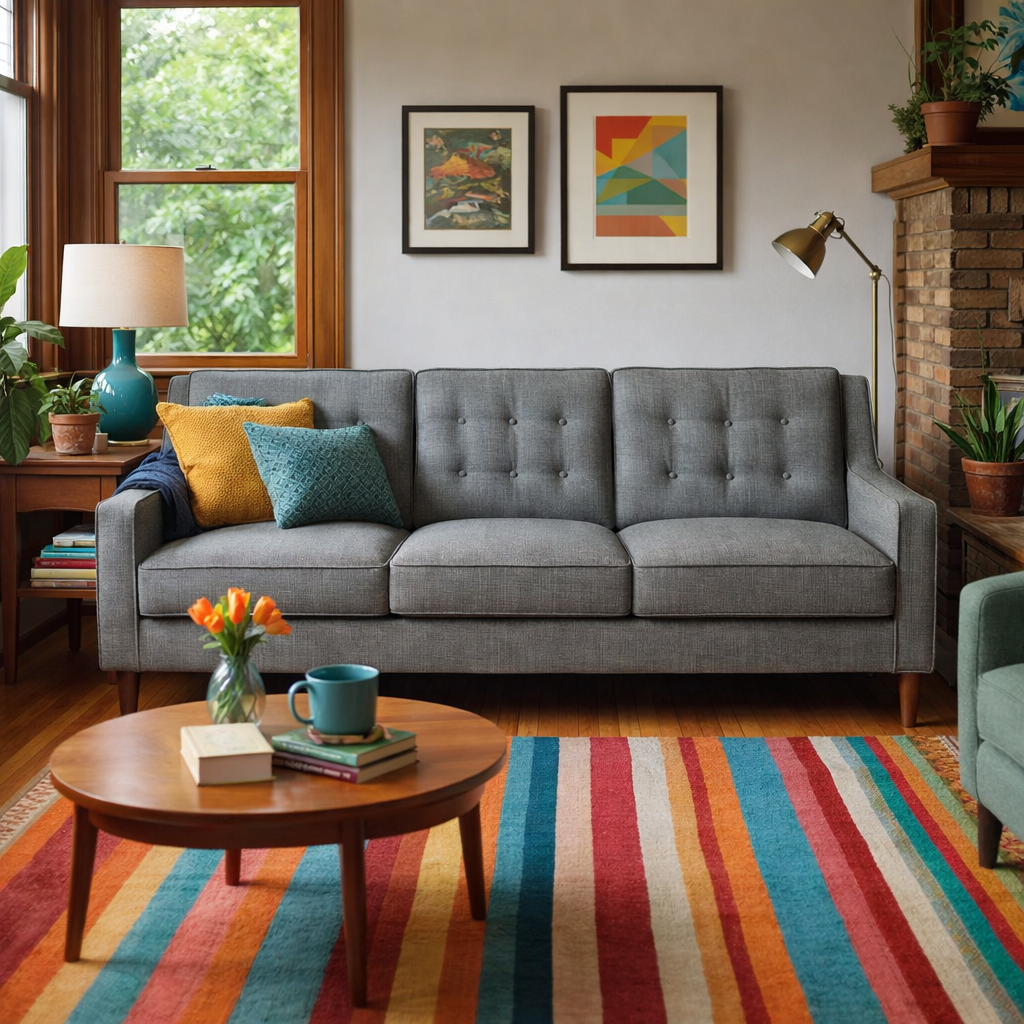 Hellion Contemporary Sofa in Paradigm Quartz side view - contemporary sofa by Stanton - Whats New Furniture Portland OR