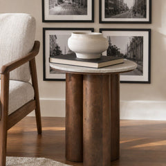 Henfield Accent Table in Beige Brown room setting - beige brown accent table by Ashley - Whats New Furniture Portland OR