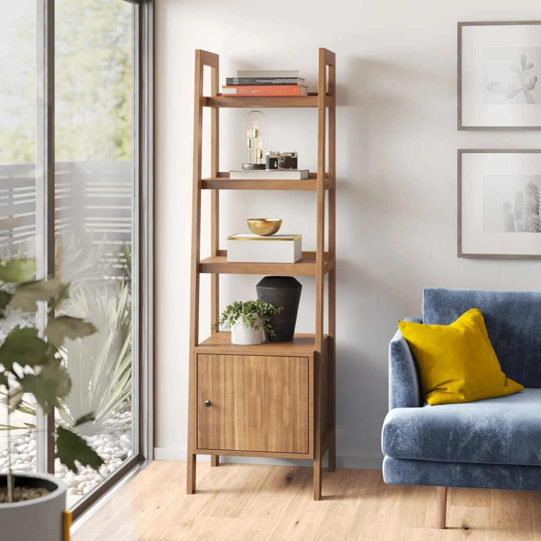 Henley Wall Bookcase in Newton Brown room setting - Newton Brown bookcase by NPD - Whats New Furniture Portland OR