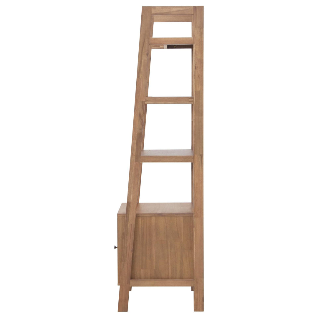 Henley Wall Bookcase in Newton Brown side view - Newton Brown bookcase by NPD - Whats New Furniture Portland OR