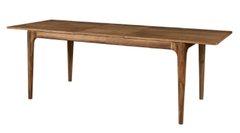 Hereford Butterfly Dining Table in Hazelnut Brown three-quarter front-right angle view - acacia dining table by NPD - Whats New Furniture Portland OR