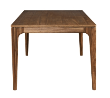 Hereford Butterfly Dining Table in Hazelnut Brown three-quarter perspective closed configuration - acacia dining table by NPD - Whats New Furniture Portland OR