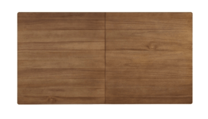 Hereford Butterfly Dining Table in Hazelnut Brown top-down view with butterfly leaf extended showing 93-inch length - dining table by NPD - Whats New Furniture Portland OR