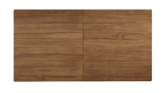 Hereford Butterfly Dining Table in Hazelnut Brown top-down view with butterfly leaf extended showing 93-inch length - dining table by NPD - Whats New Furniture Portland OR