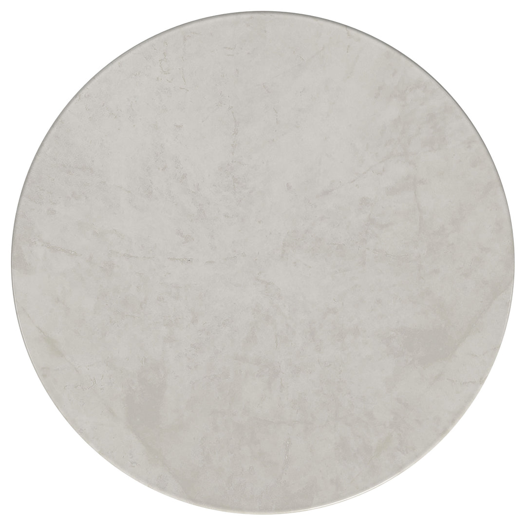 Hermas Round Genuine Marble Top Metal Coffee Table White - What&